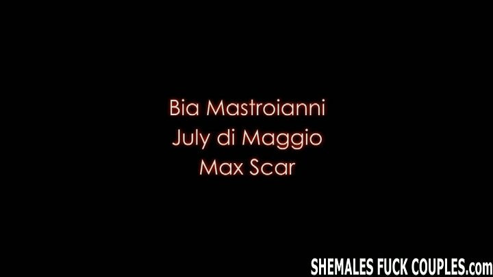 Shemale Bia Mastroianna fucking July DiMaggio and Max Scar