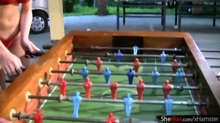Four Trannies Play Table Football then Get Down to Extreme Anal Fucking