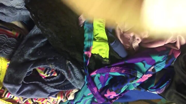Laundry day cum sister in laws panties