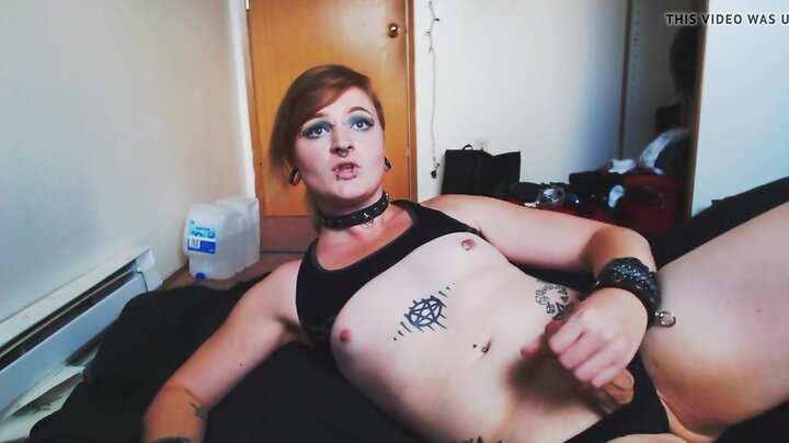 HORNY PIERCED AND TATTED TRANS GIRL CAN'T WAIT TO CUM AGAIN