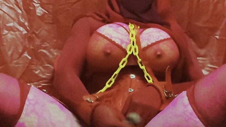Elisya masturbates vigorously, ejaculates and inserts a dildo anally.