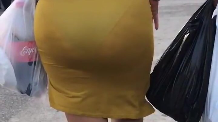 Yellow dress showing panty mmm